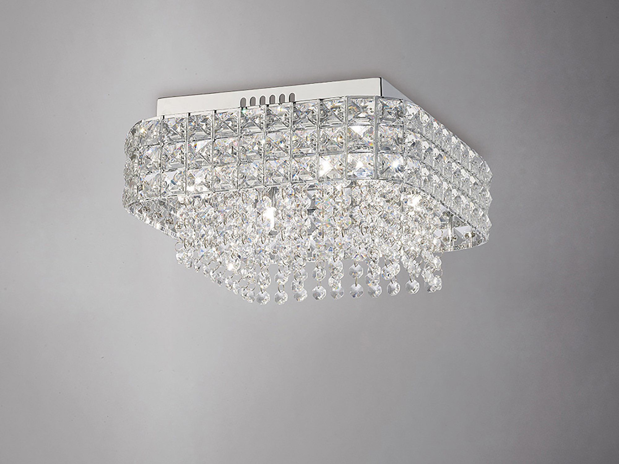 IL31152  Edison Crystal  Flush Ceiling 4 Light